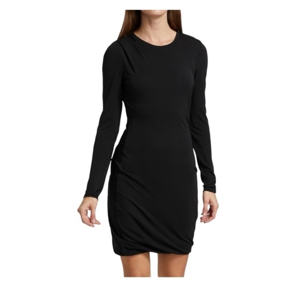 RAG & BONE Poppy Draped Mini Dress Slim Fit in Black NWOT - Picture 2 of 8